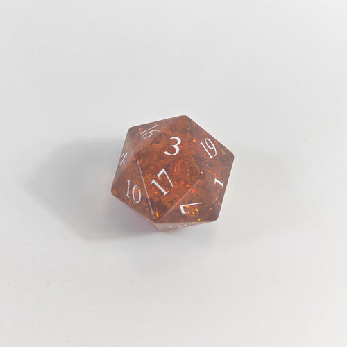 Amber Burst Glass Dice Set