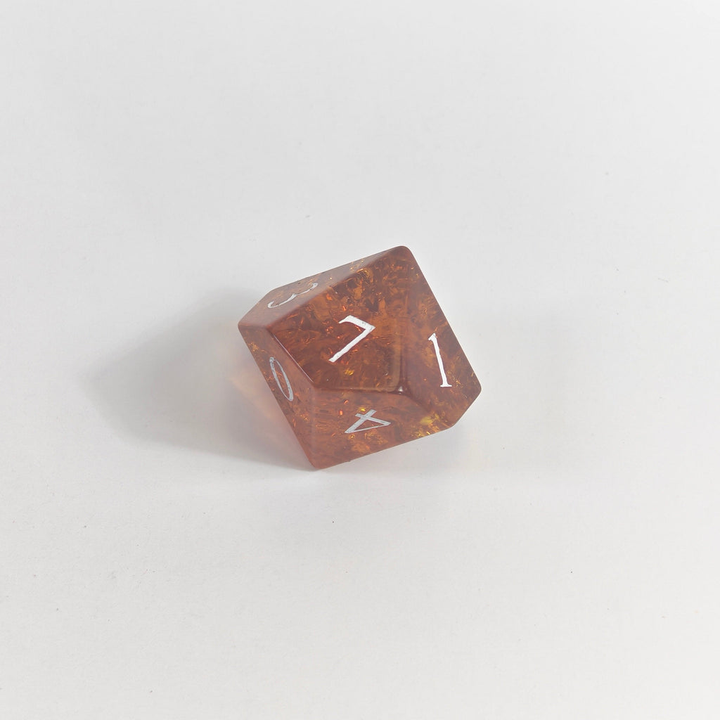 Amber Burst Glass Dice Set