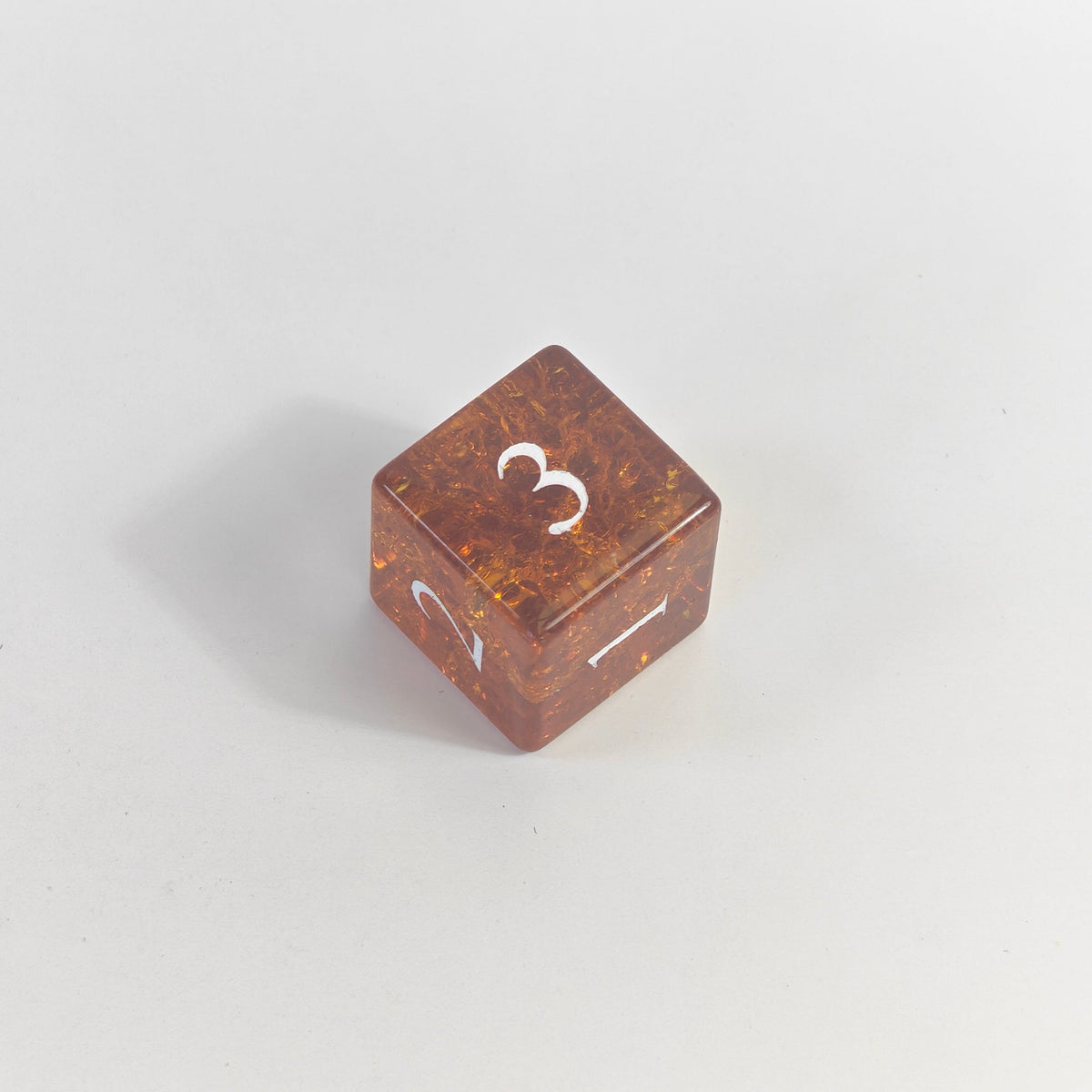 Amber Burst Glass Dice Set