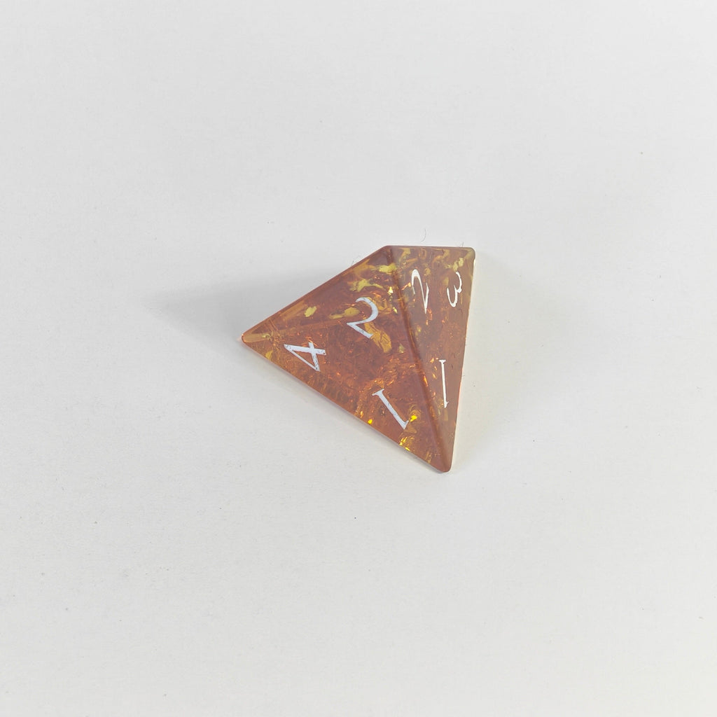 Amber Burst Glass Dice Set