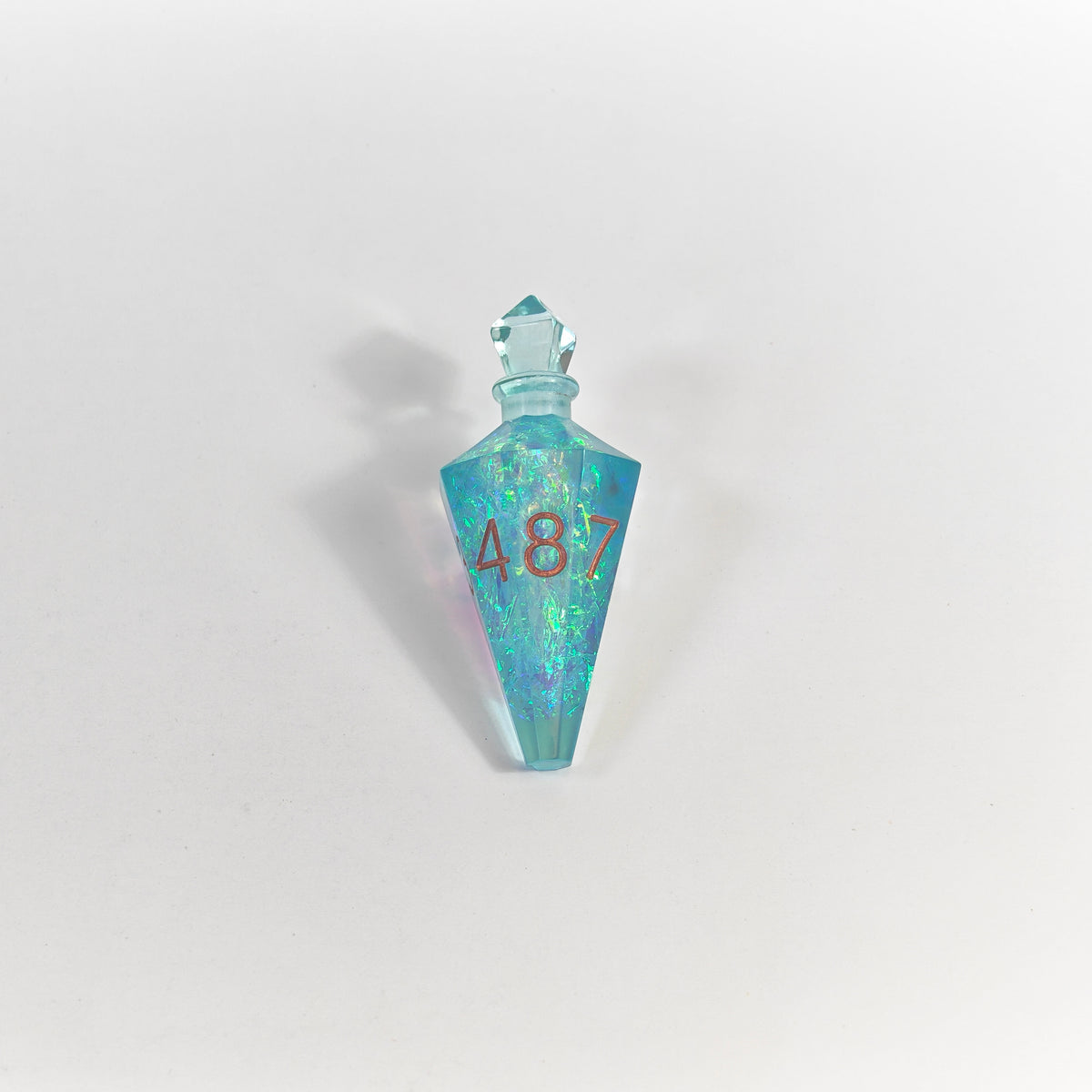 Blue Potion Bottles Resin Dice Set