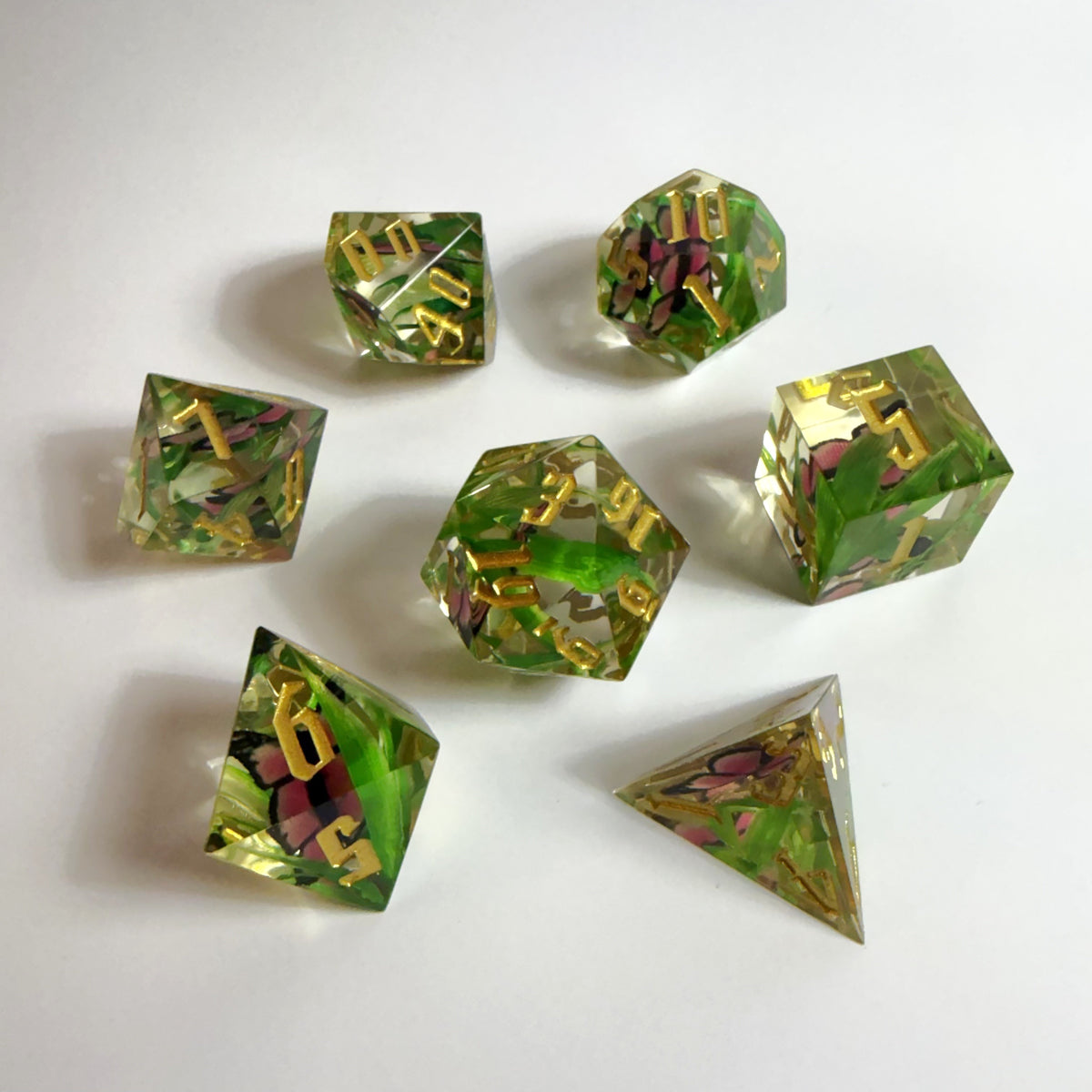 Butterfly Handmade Resin Dice Set