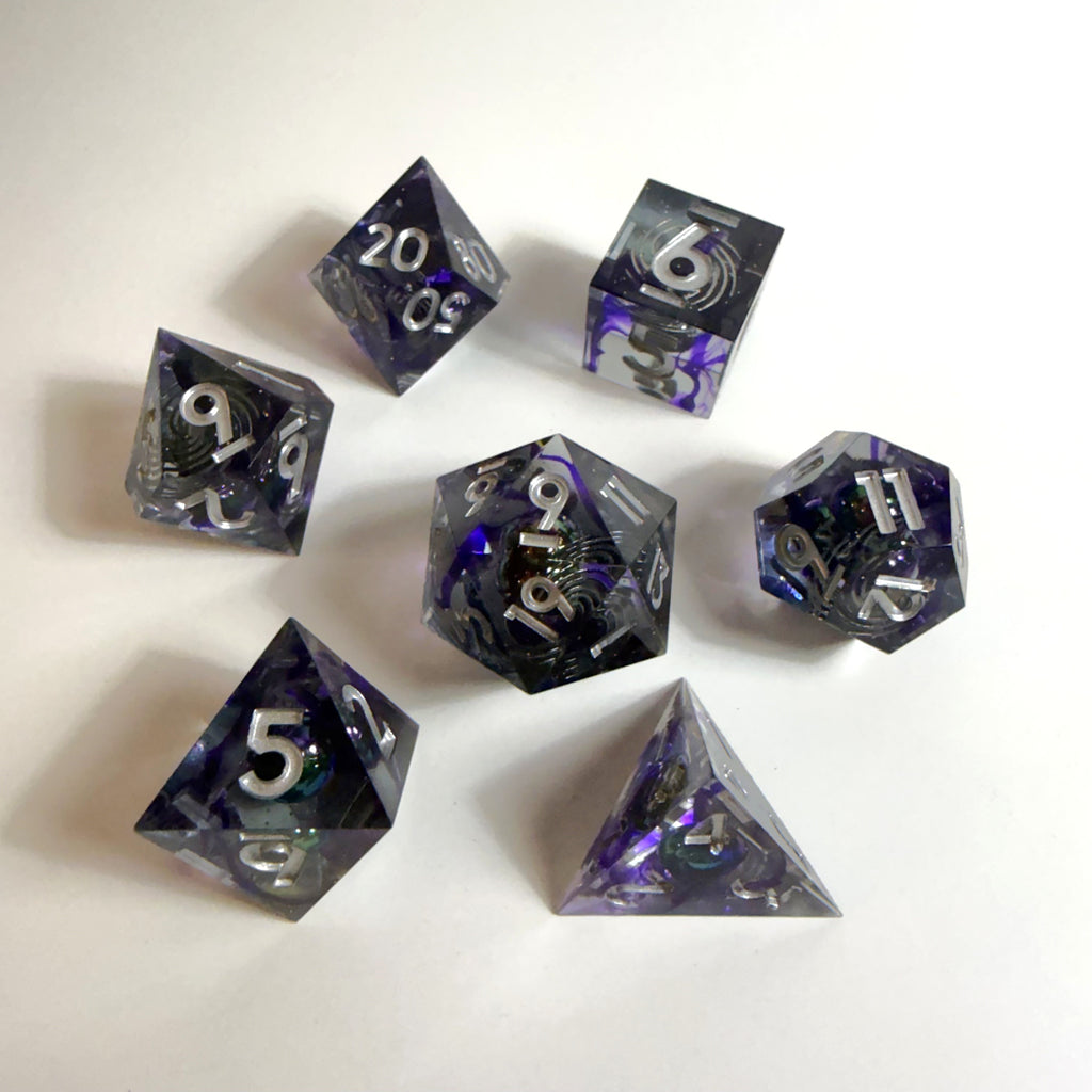 Galaxy Void Sharp Edge Resin Dice Set