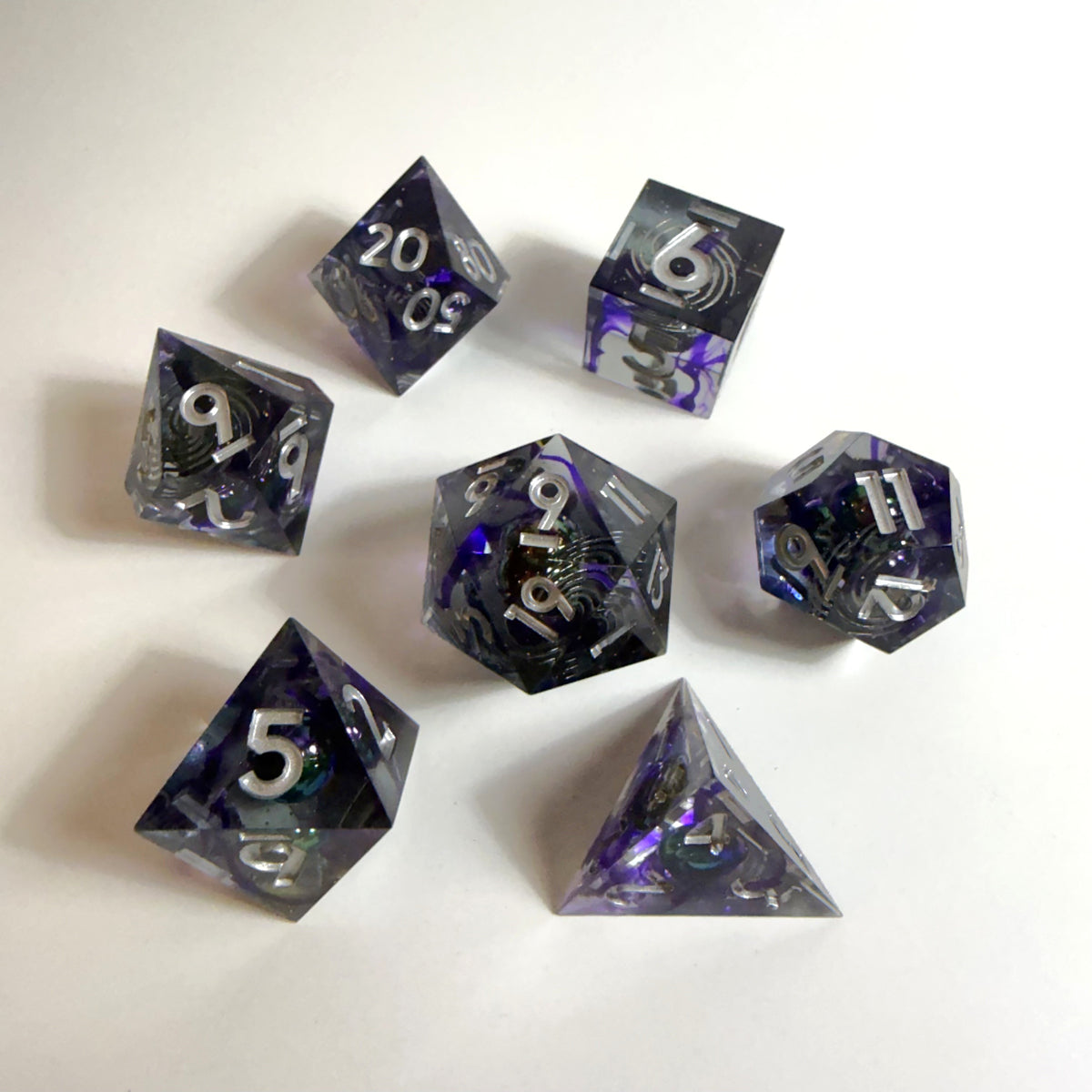 Galaxy Void Sharp Edge Resin Dice Set