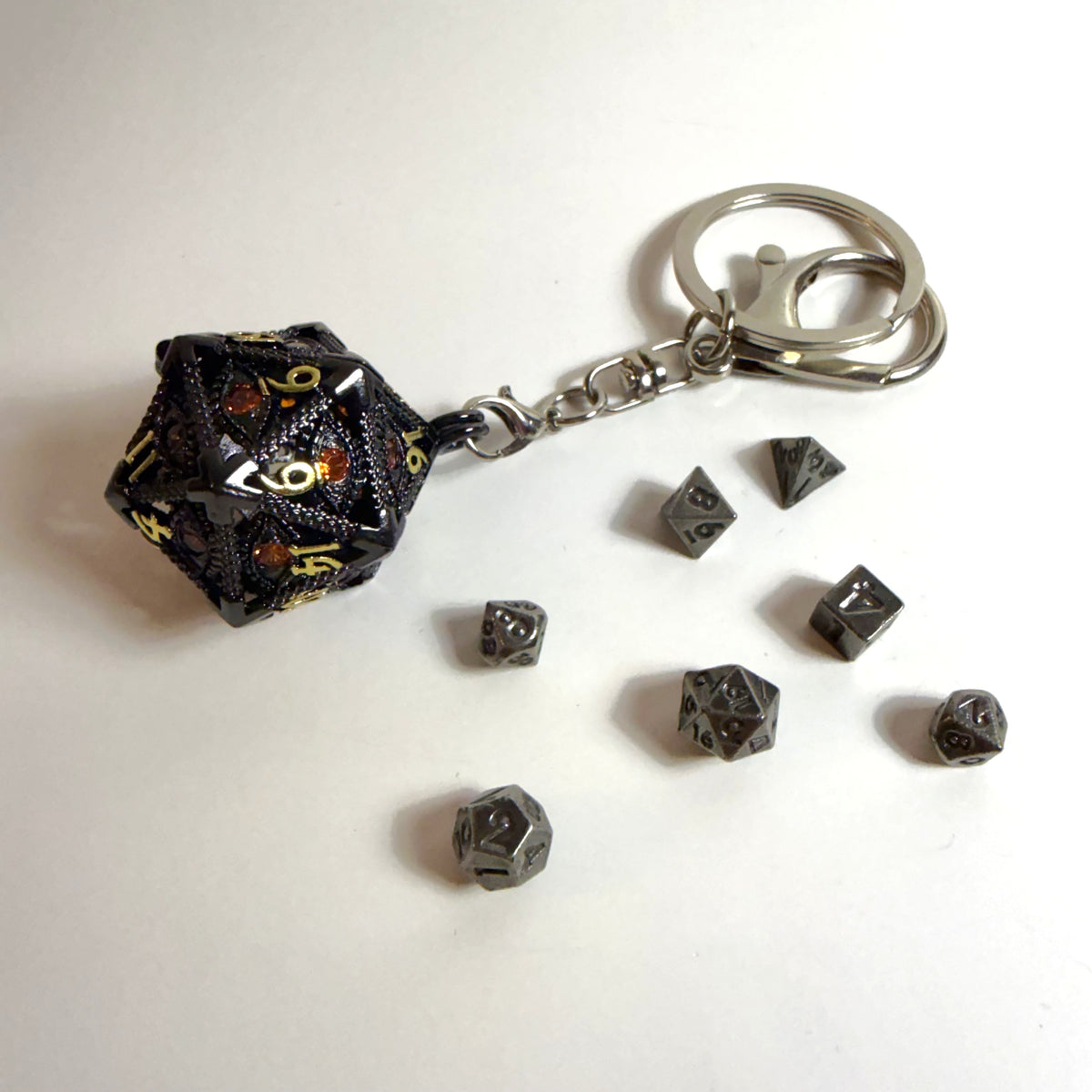 Black Orange Locket Keyring