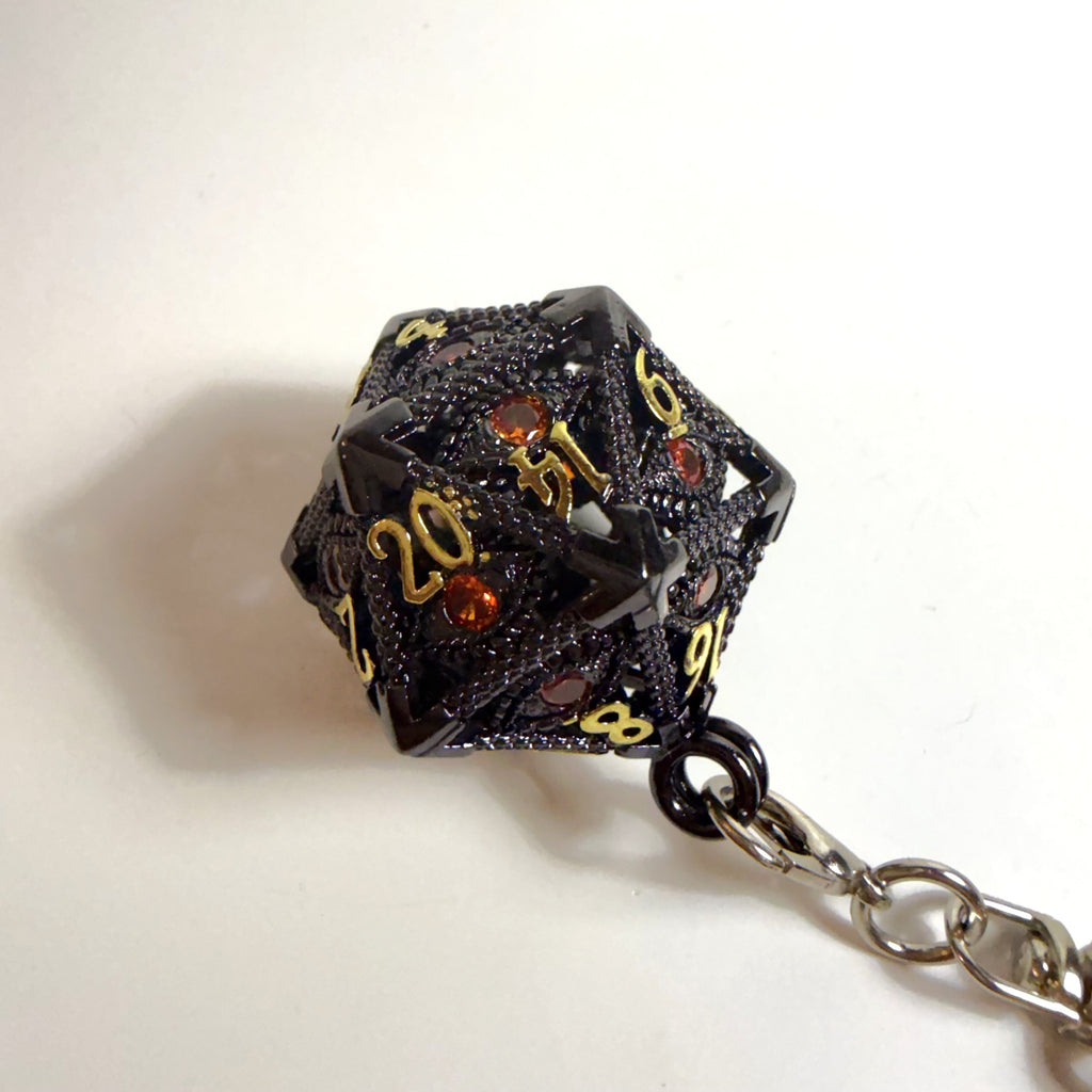Black Orange Locket Keyring