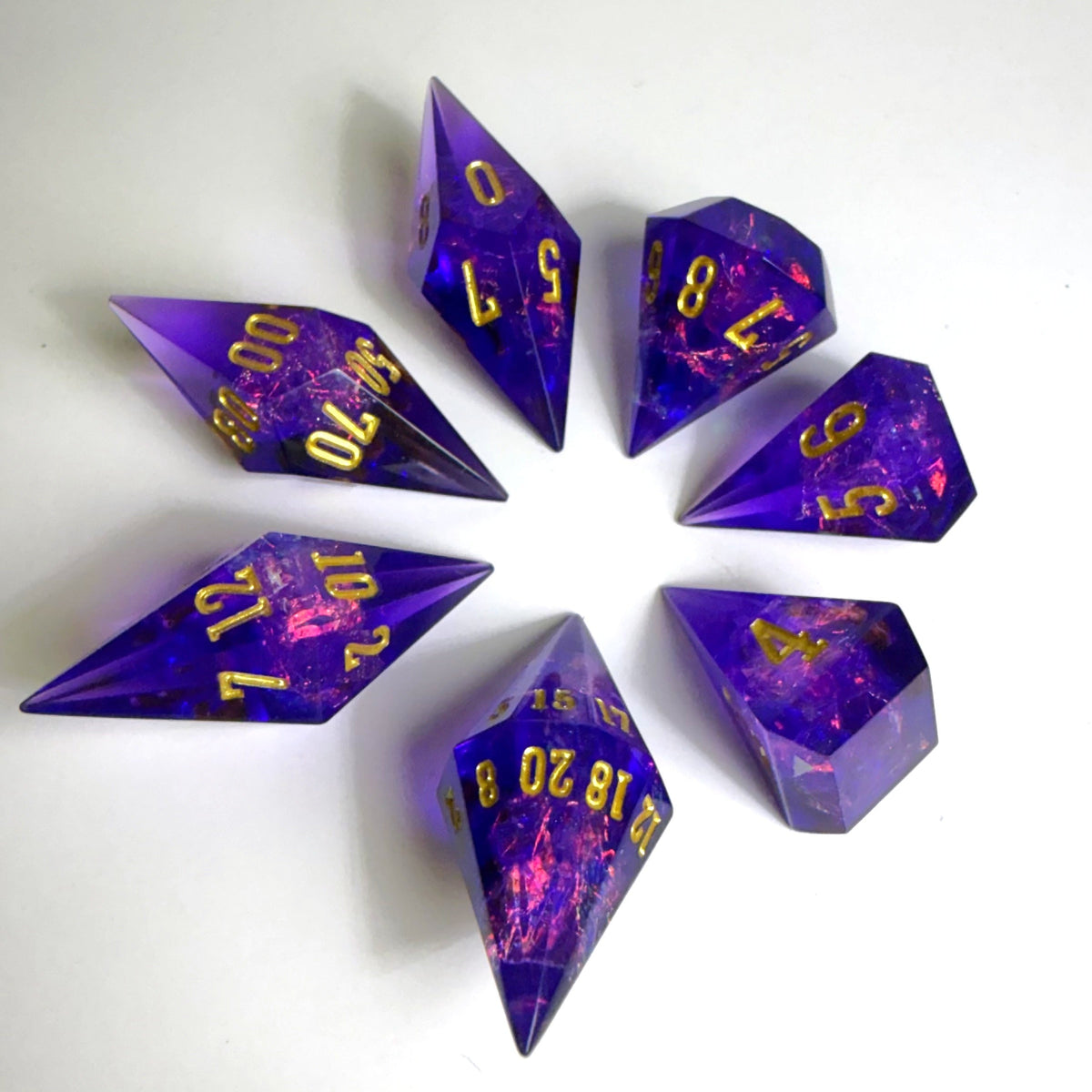 Purple Life Gem Resin Dice Set