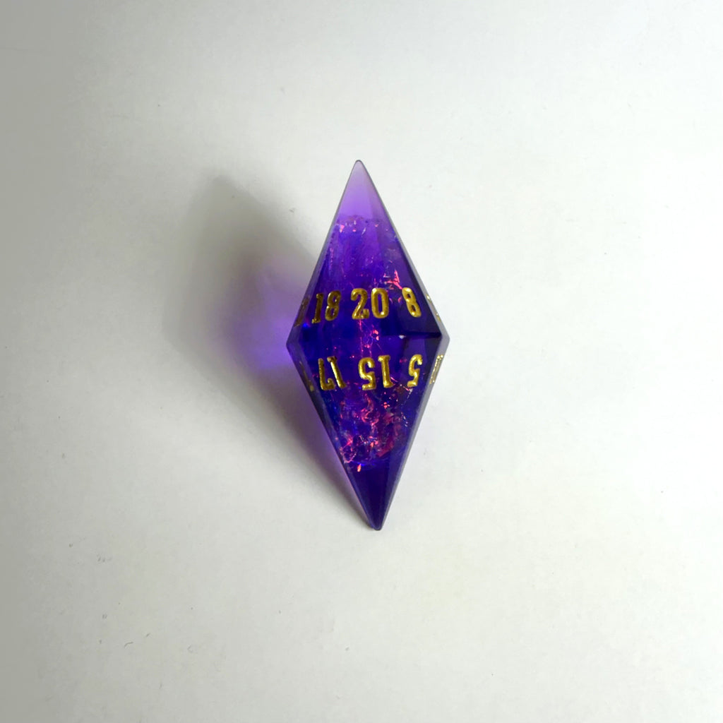 Purple Life Gem Resin Dice Set