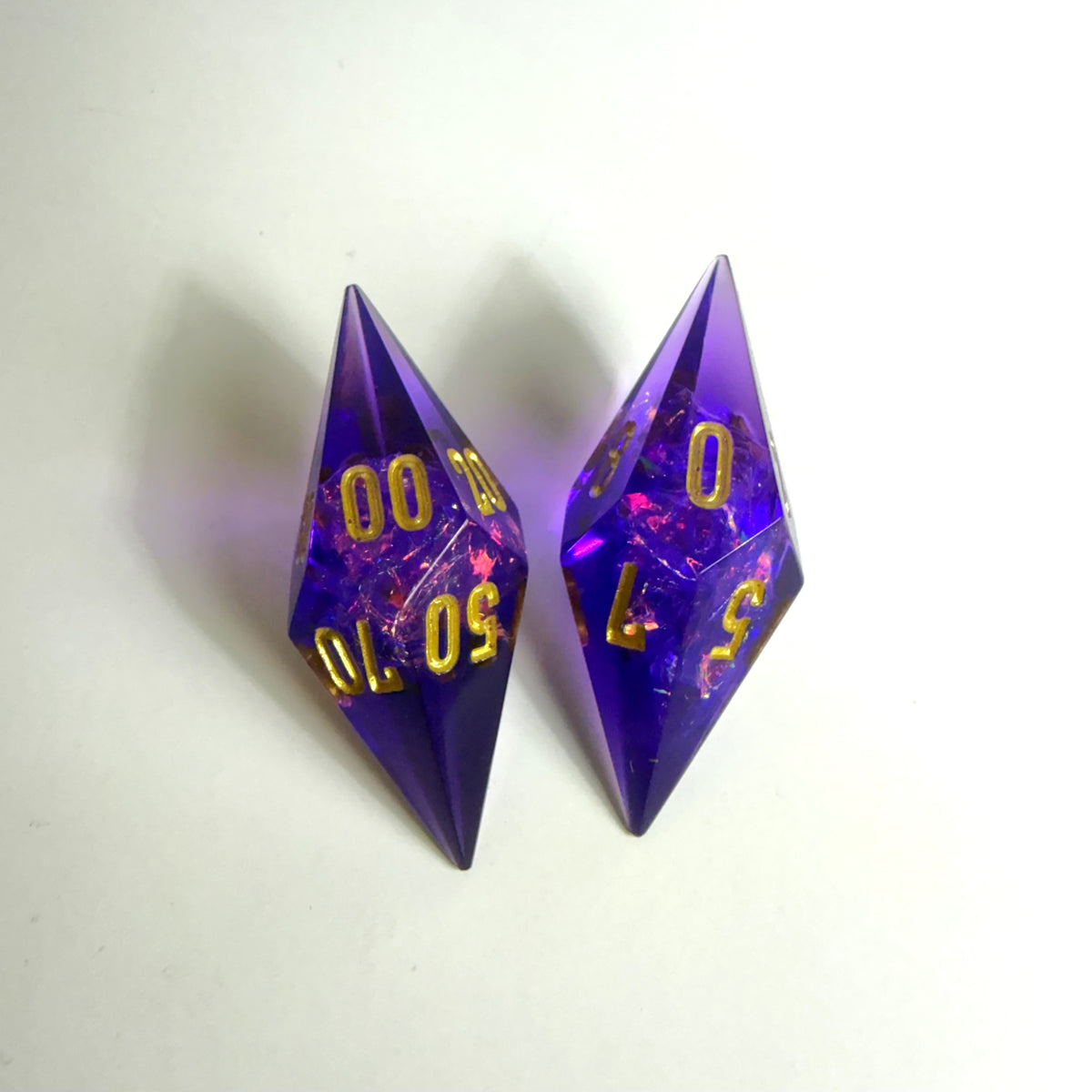 Purple Life Gem Resin Dice Set