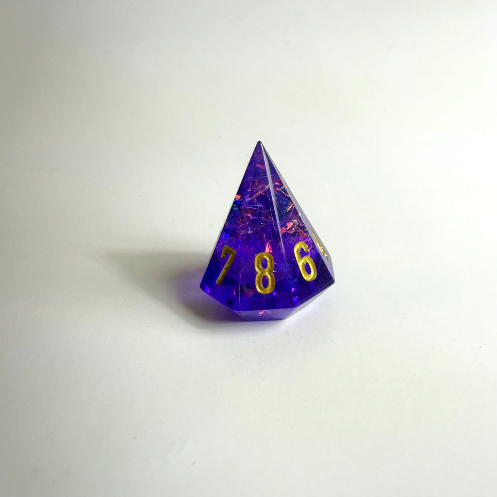 Purple Life Gem Resin Dice Set