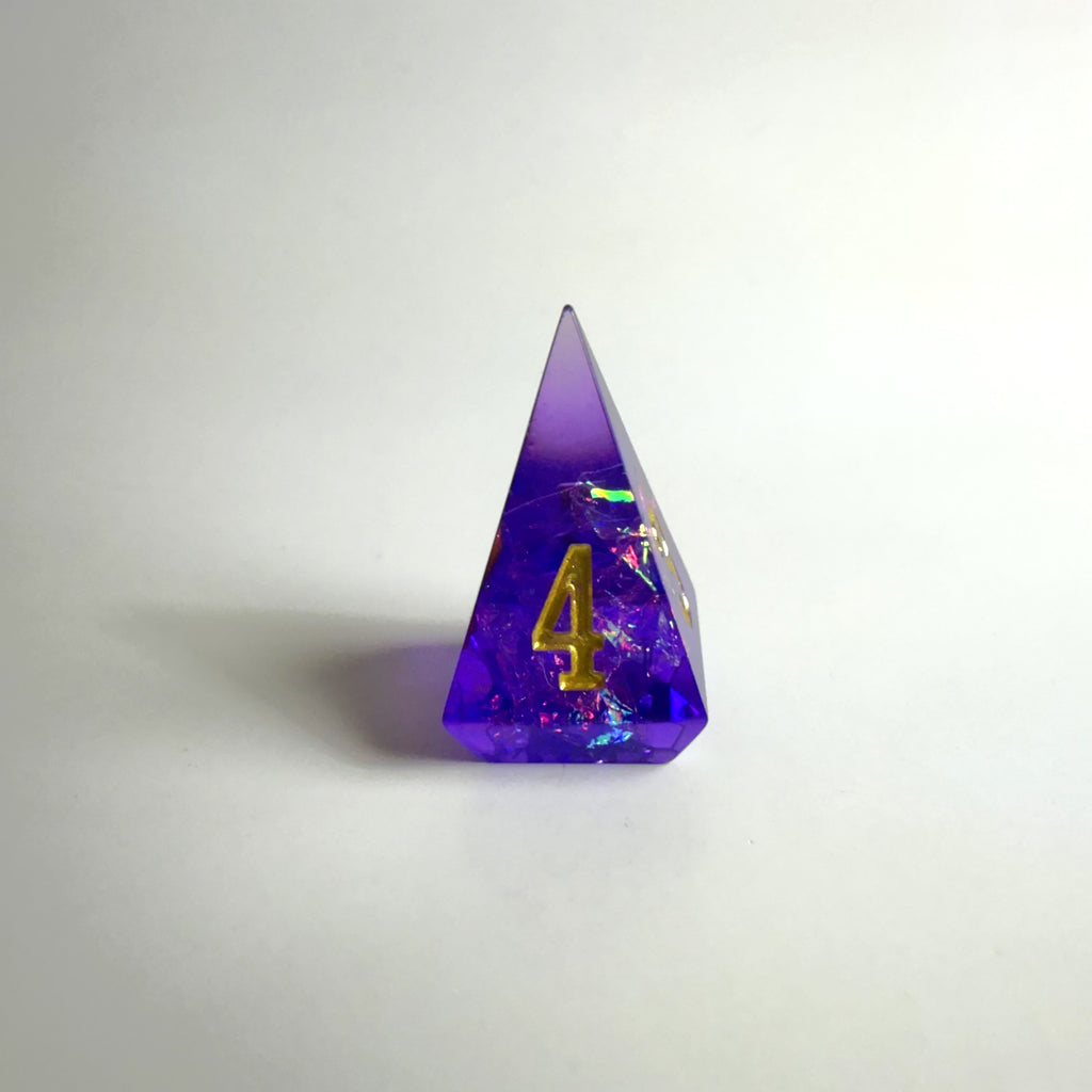Purple Life Gem Resin Dice Set