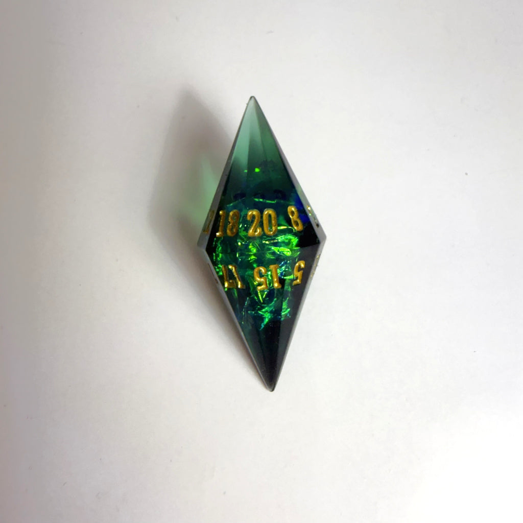 Green Life Gem Resin Dice Set