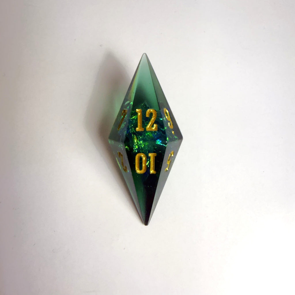 Green Life Gem Resin Dice Set