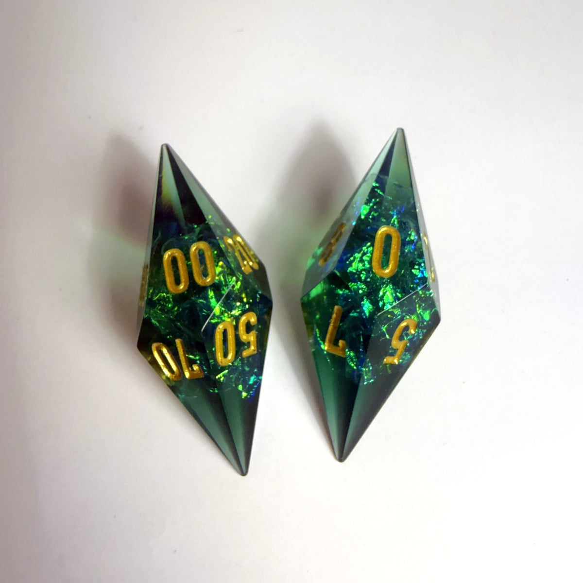Green Life Gem Resin Dice Set