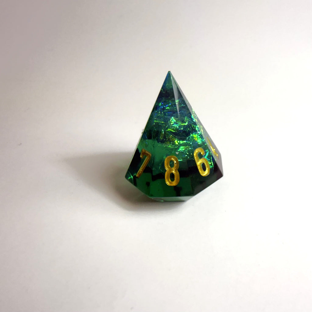Green Life Gem Resin Dice Set