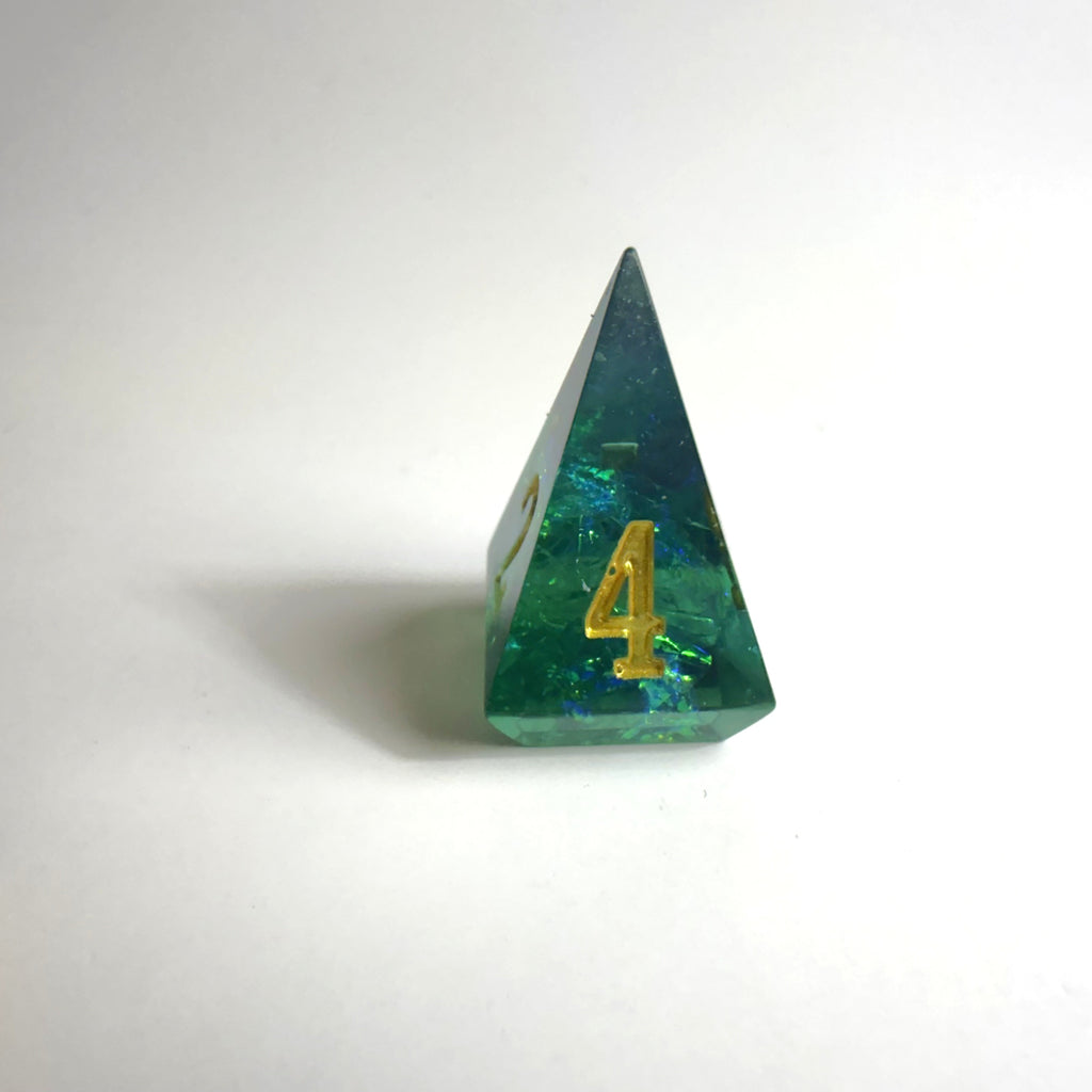 Green Life Gem Resin Dice Set