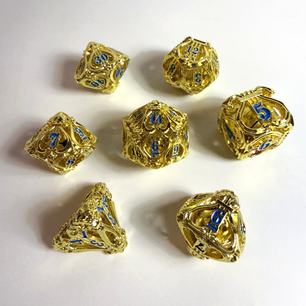 Golden Bell Hollow Metal Dice Set