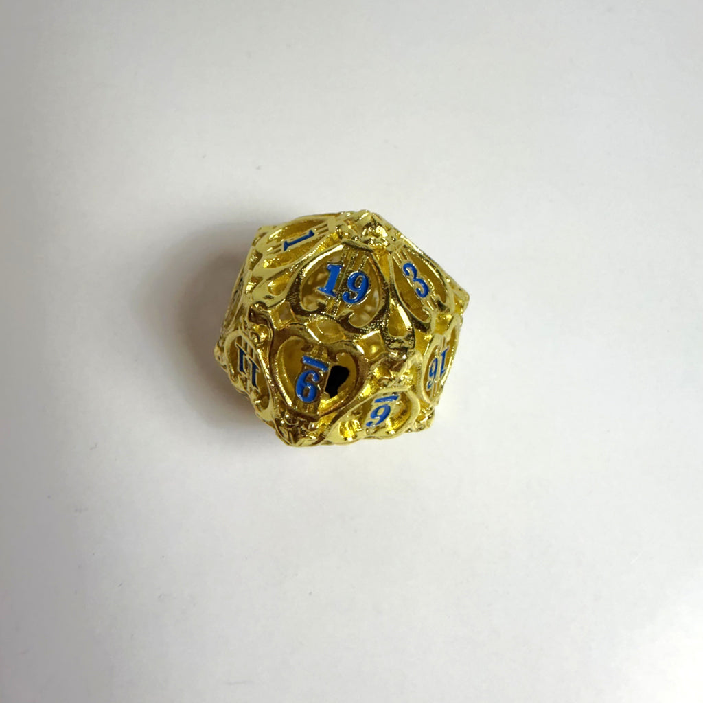 Golden Bell Hollow Metal Dice Set