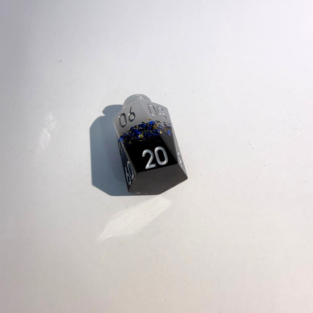 Black White Blue Bottles Resin Dice Set