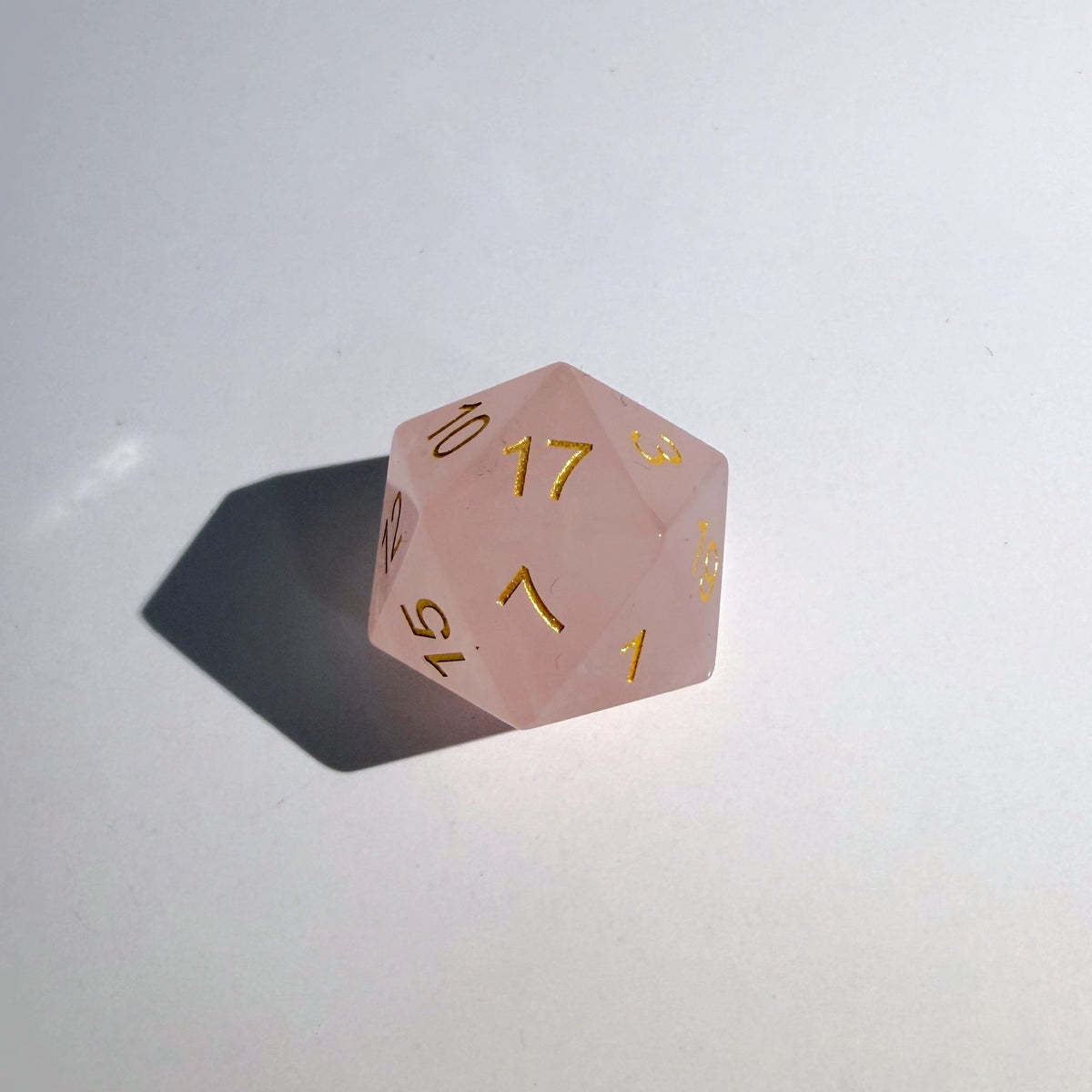 Rose Quartz Gemstone Dice Set