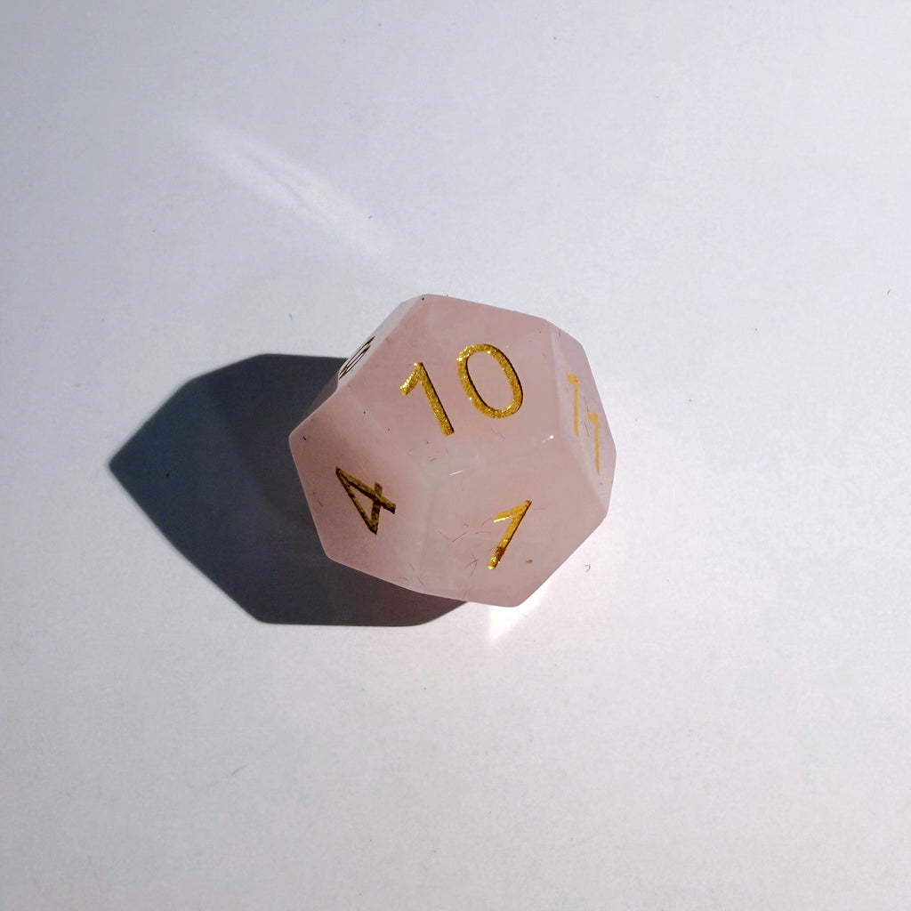 Rose Quartz Gemstone Dice Set