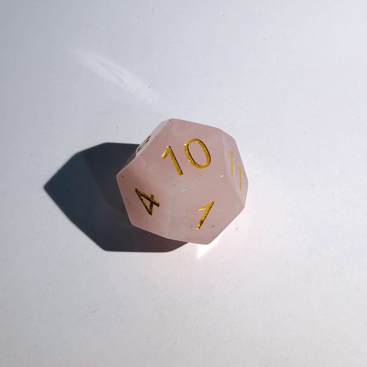 Rose Quartz Gemstone Dice Set