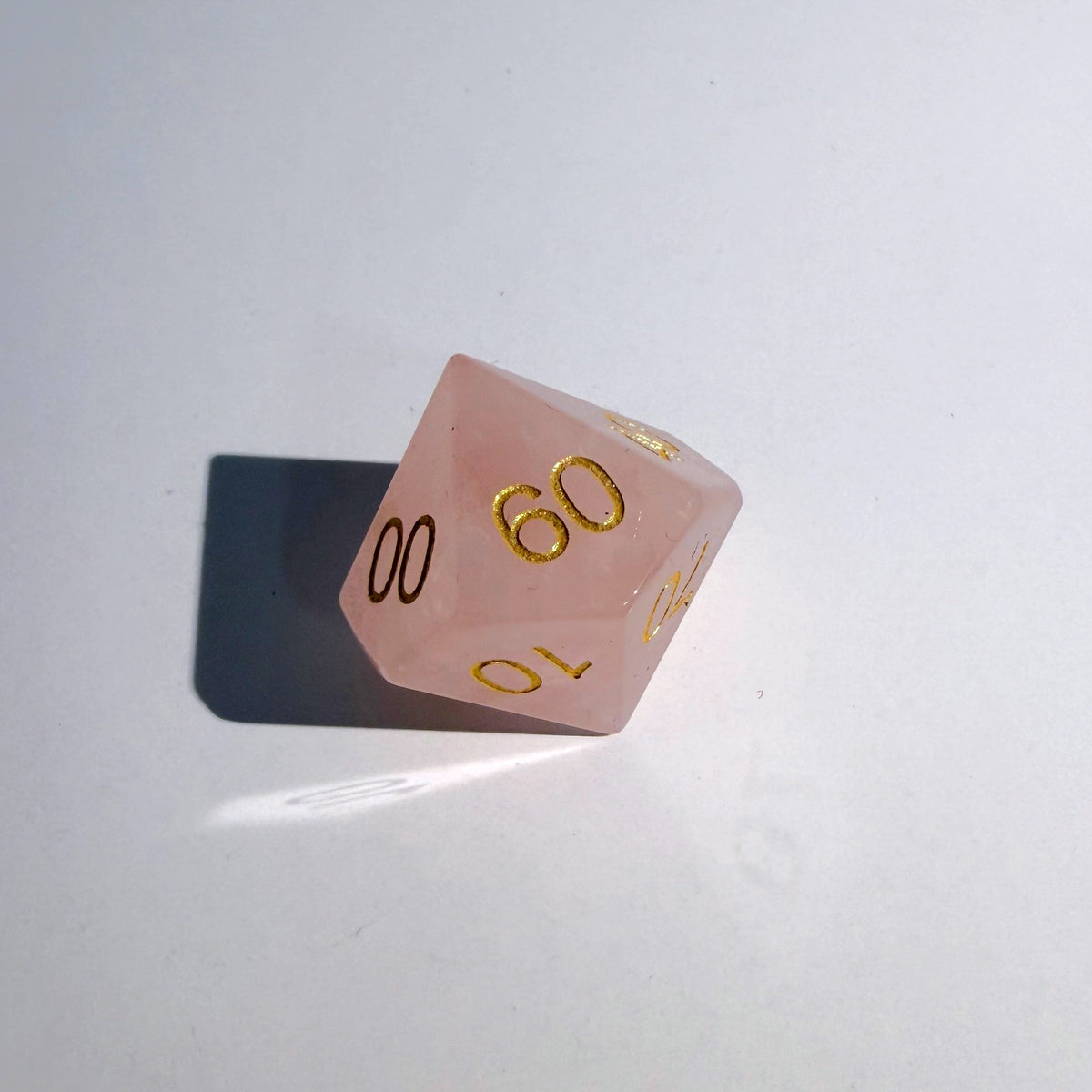 Rose Quartz Gemstone Dice Set