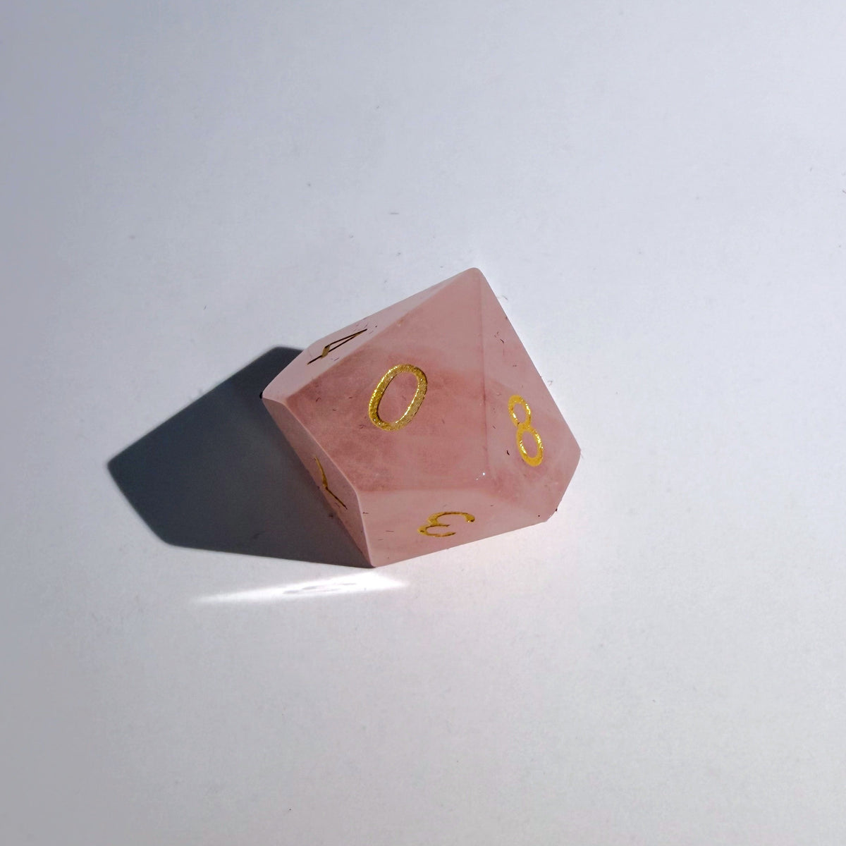 Rose Quartz Gemstone Dice Set