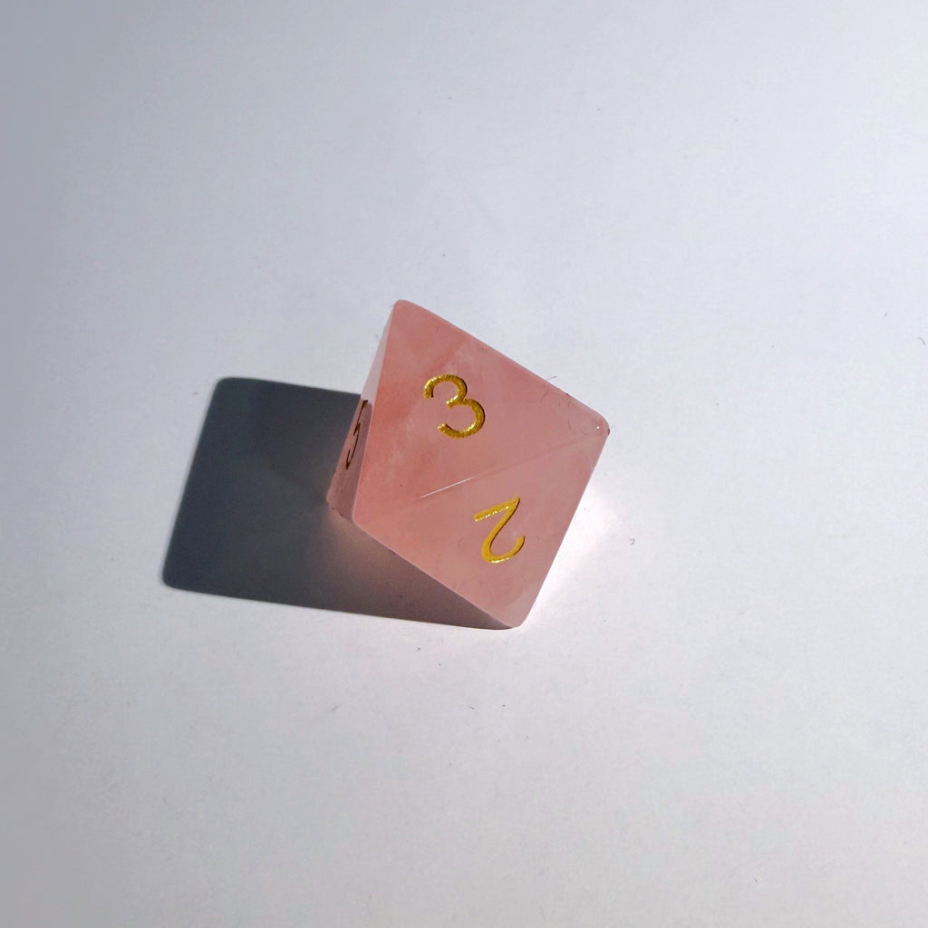 Rose Quartz Gemstone Dice Set