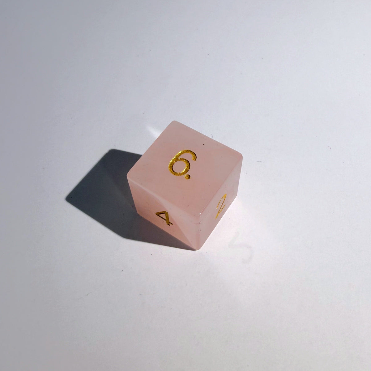 Rose Quartz Gemstone Dice Set