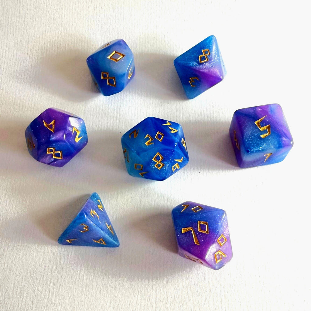 Nebula Song Carved Acrylic Dice Set
