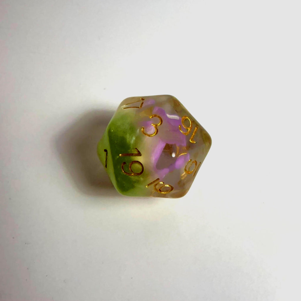 Purple Mushroom Acrylic Dice Set