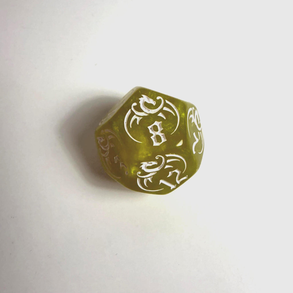 Yellow Dragon Acrylic Dice Set