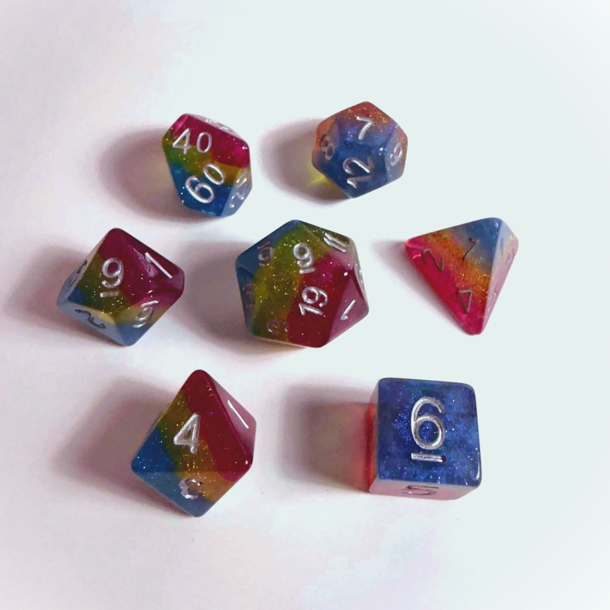 Pansexual Pride Flag Acrylic Dice Set