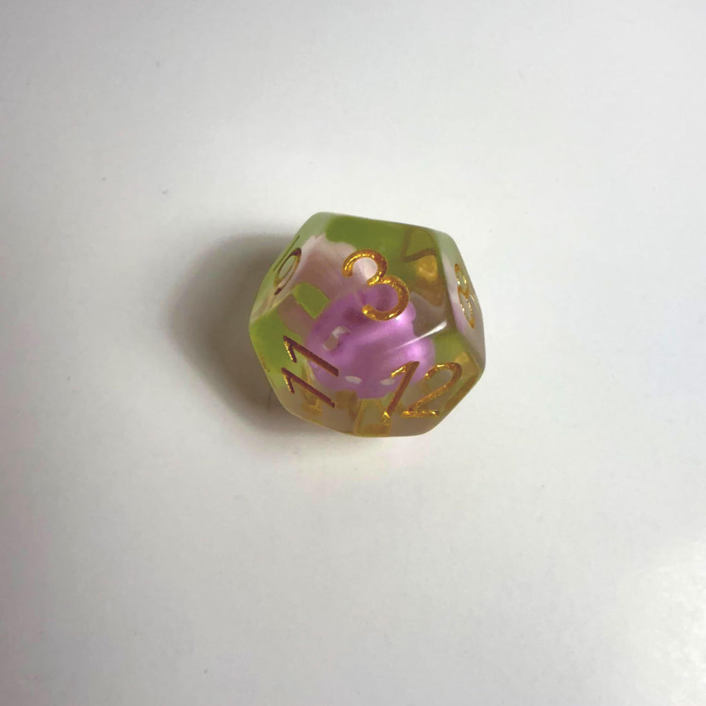 Purple Mushroom Acrylic Dice Set