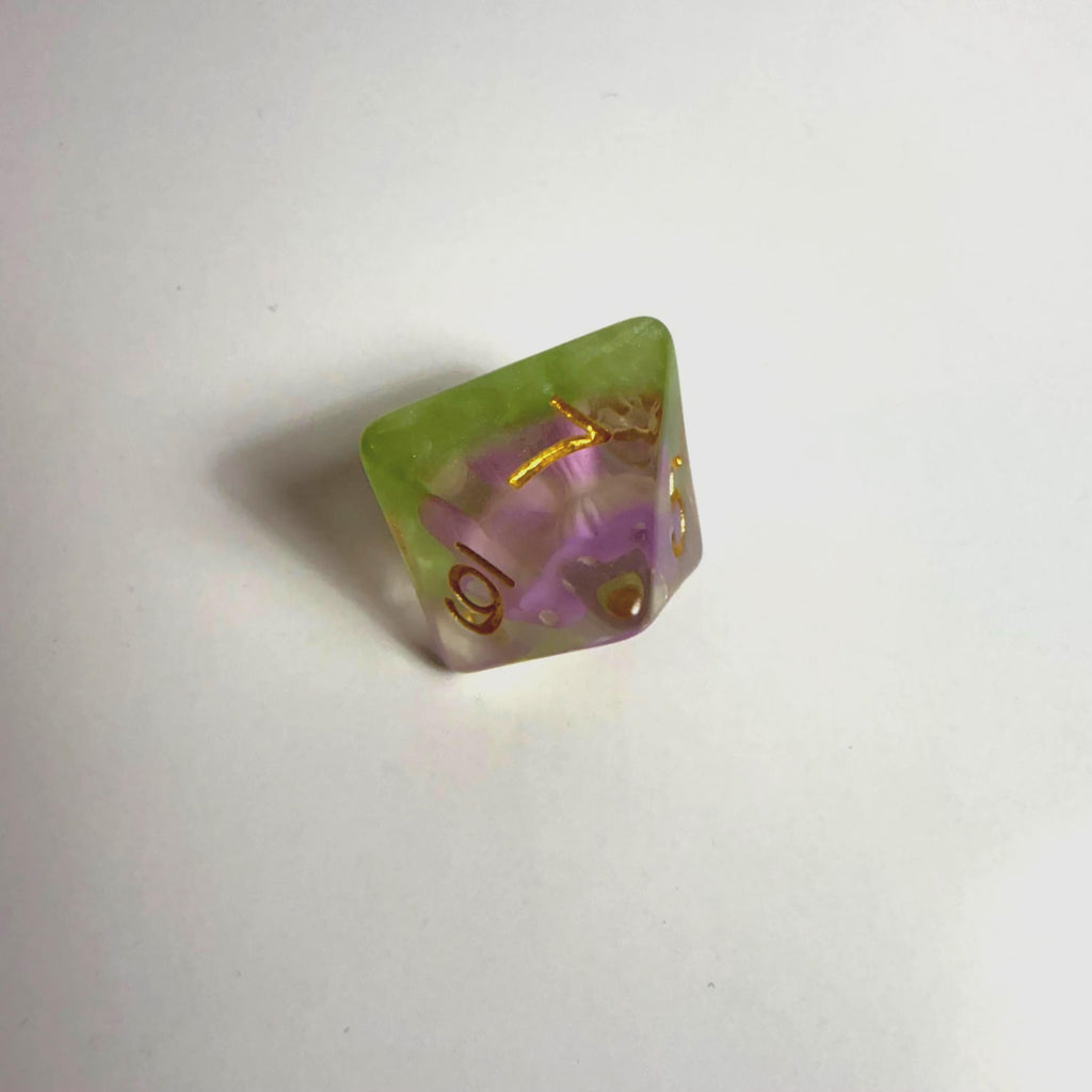 Purple Mushroom Acrylic Dice Set