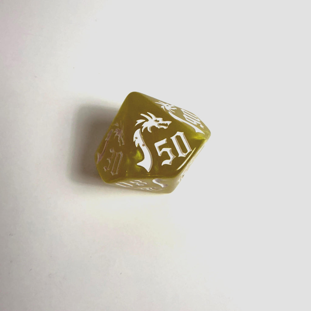 Yellow Dragon Acrylic Dice Set