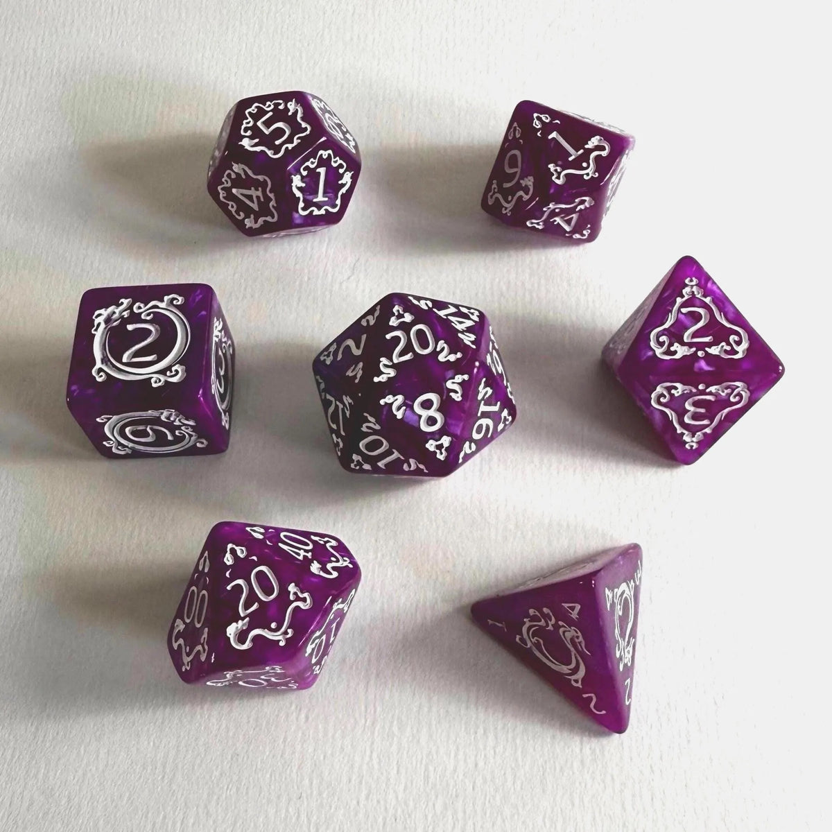Magenta Mystic Acrylic Dice Set