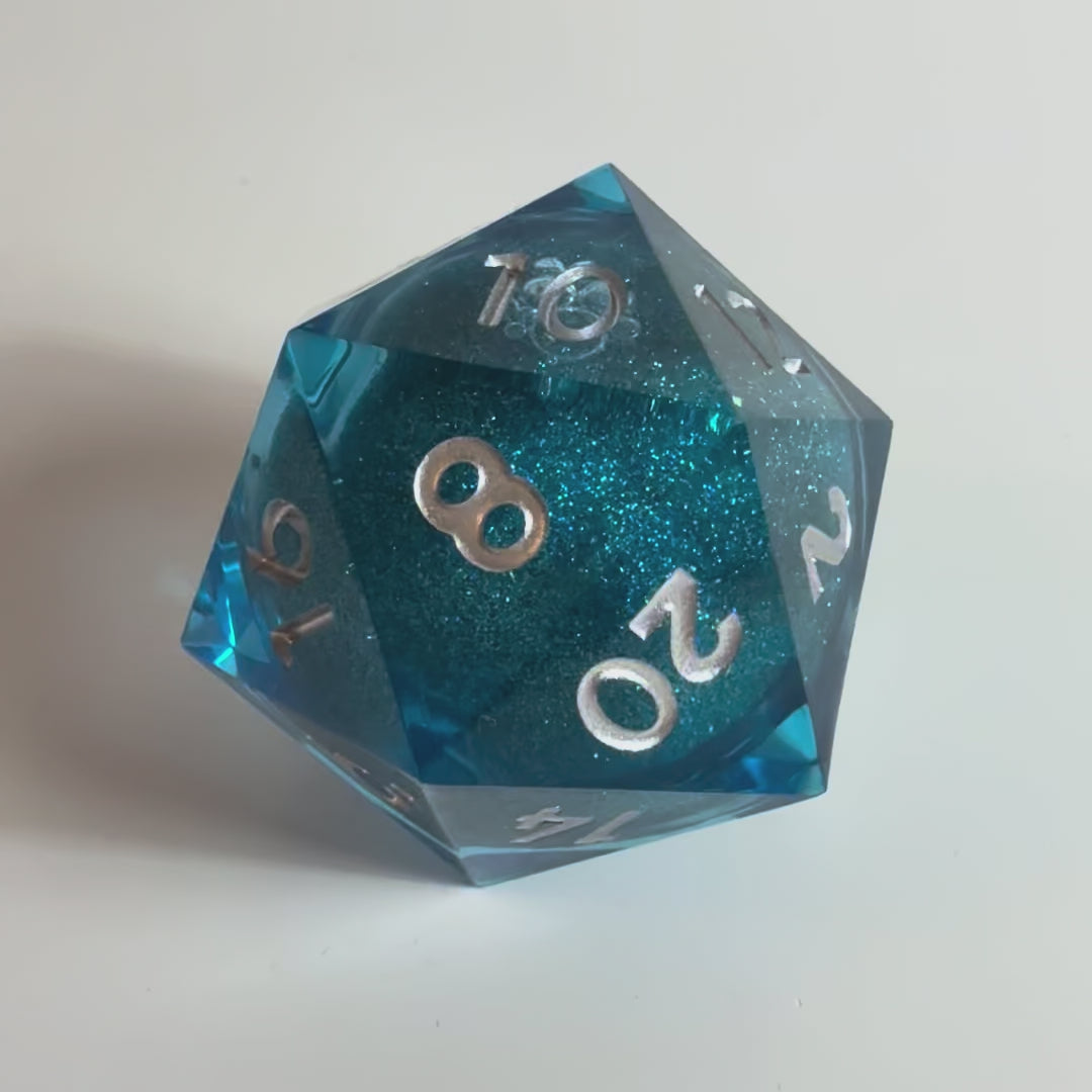 Light Blue Chonk Resin D20